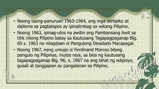 kautusang panlahat blg. 17|KomPan: Kasaysayan ng Wikang Pambansa Flashcards .